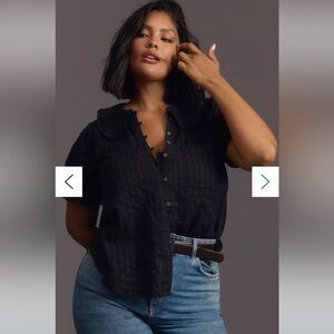 NWOT Pilcro Black Button-Up Blouse